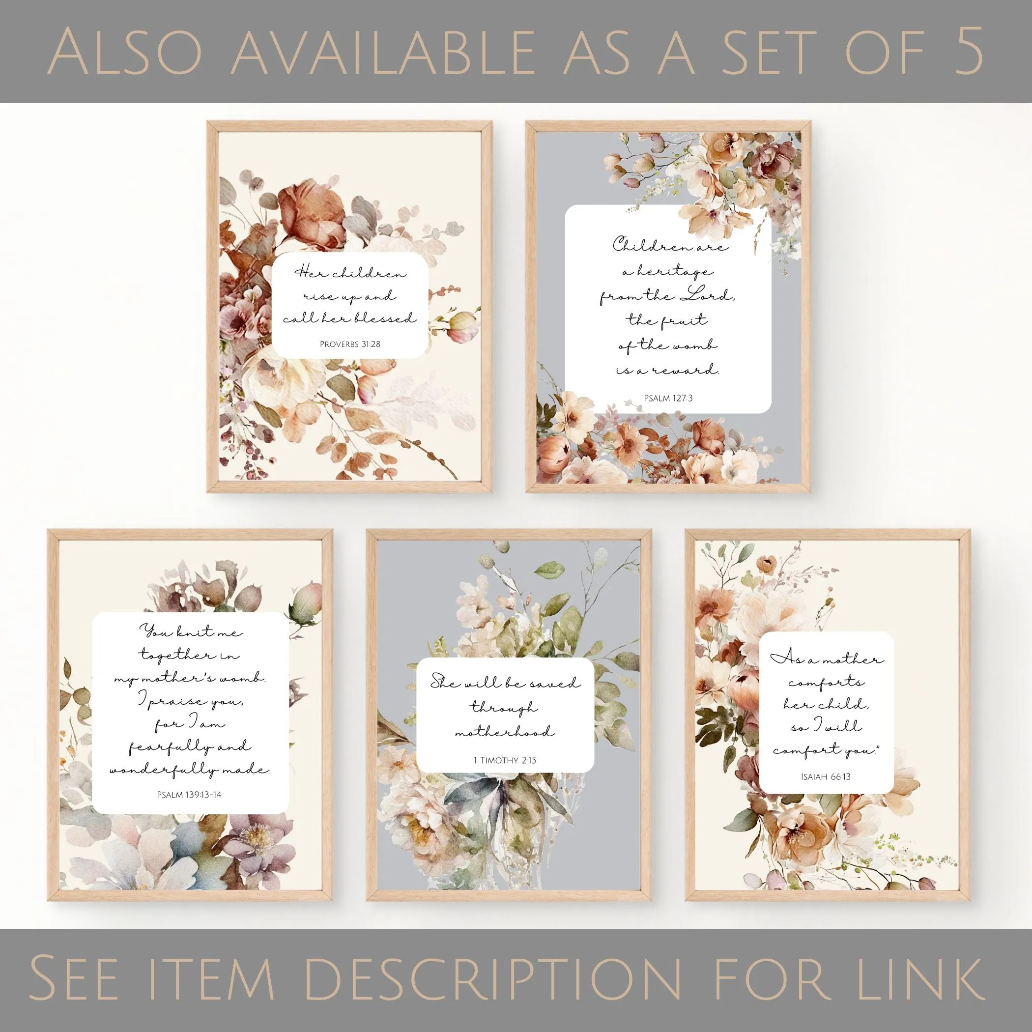 Fearfully and Wonderfully Made: Psalm 139 - Floral Printable Wall Art