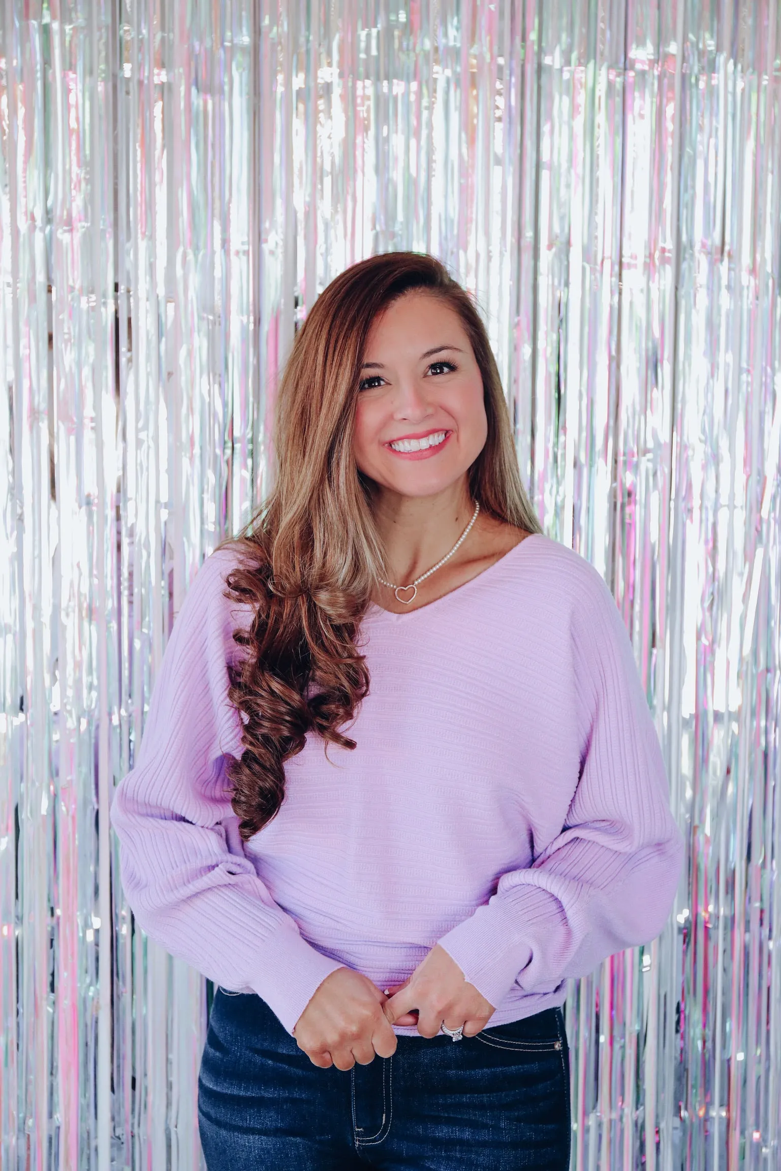 Flair And Grace Dolman Sleeved Sweater - Lavender