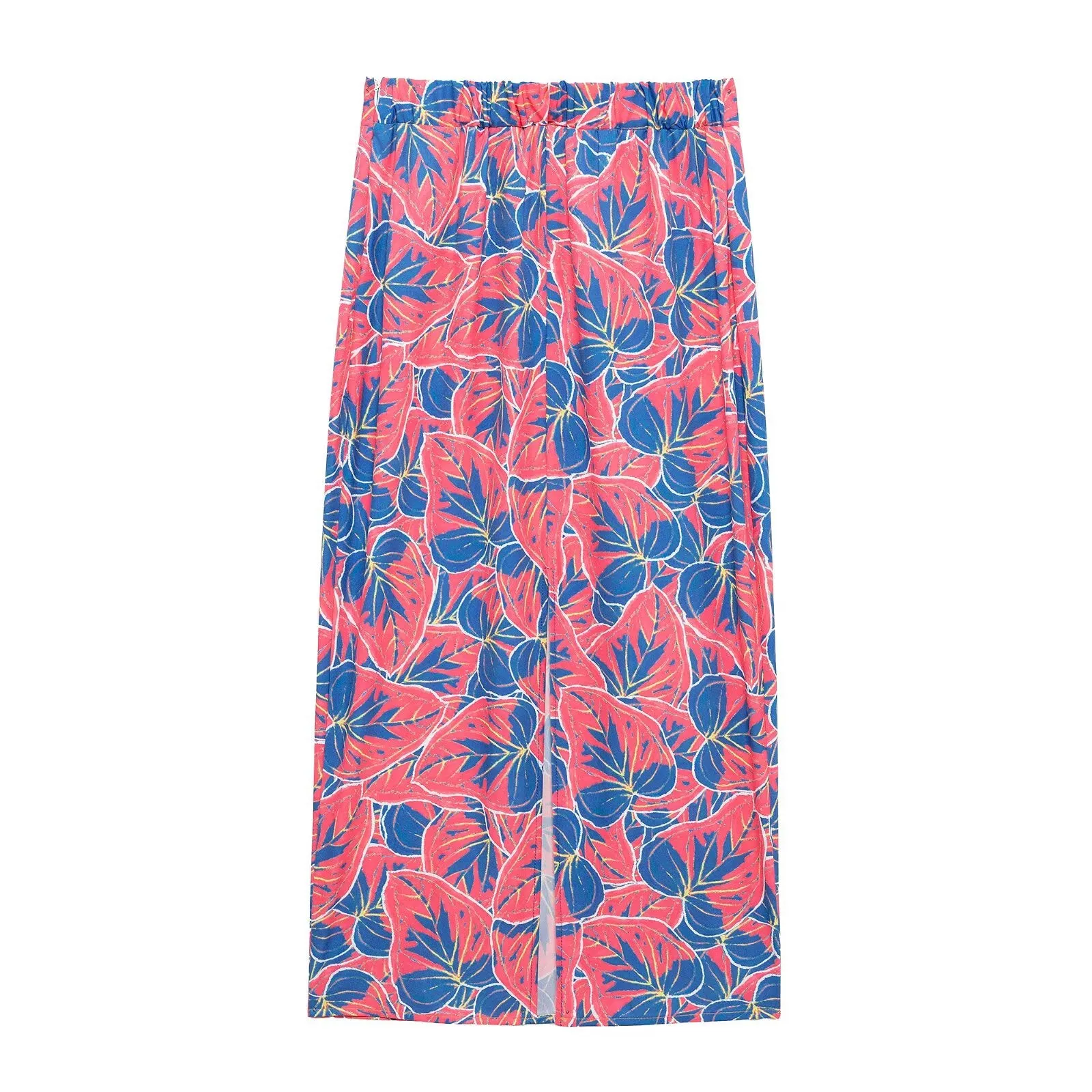 Floral Print Puffy Sleeve Blouse and Matching Skirt Set