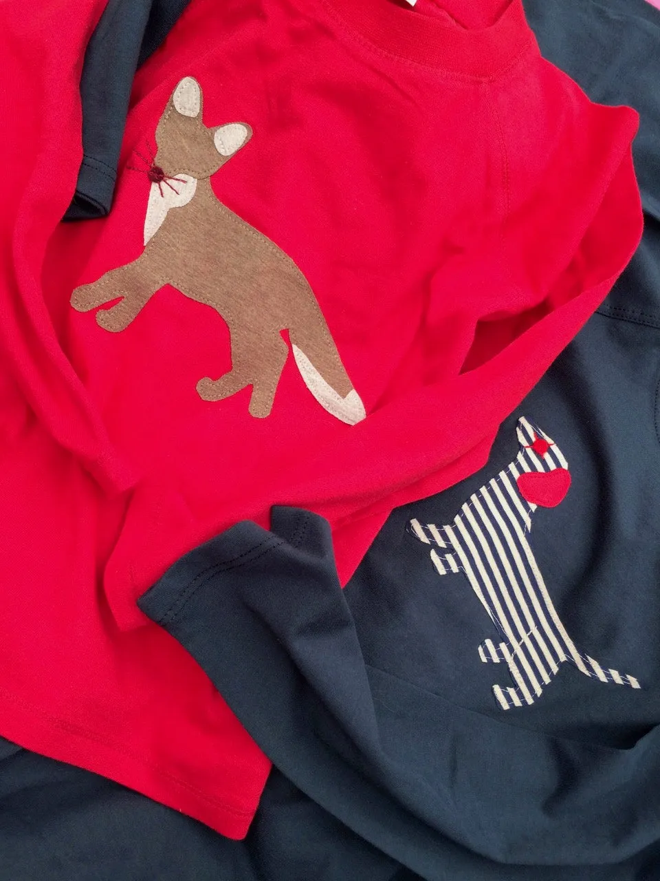 Fox - Long Sleeved T-shirt - Red