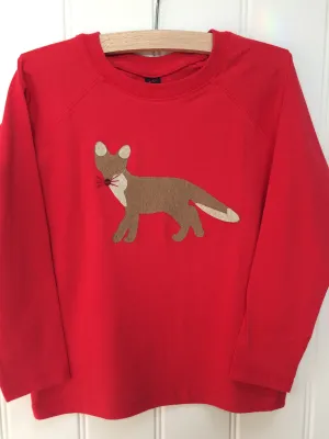 Fox - Long Sleeved T-shirt - Red