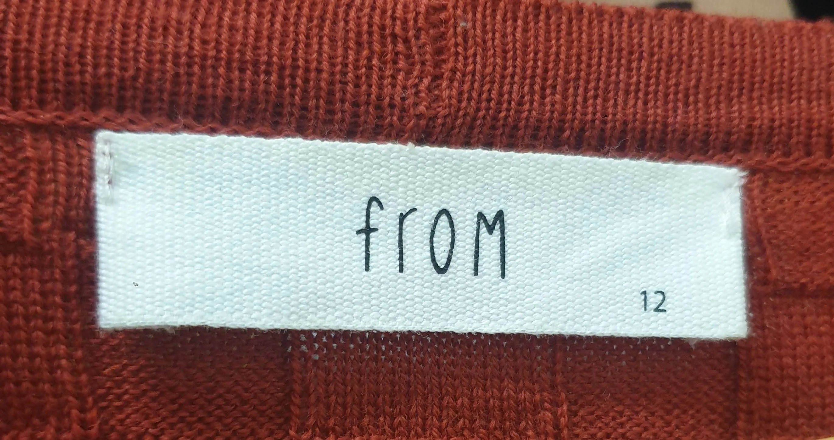 FROM red 100% merino wool criss cross knit cardigan size 12