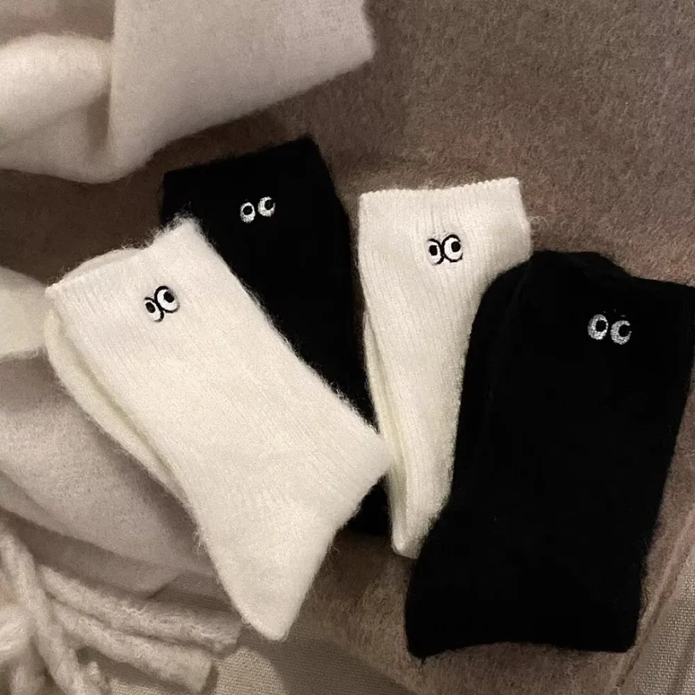 Fun Solid Color Eye Socks