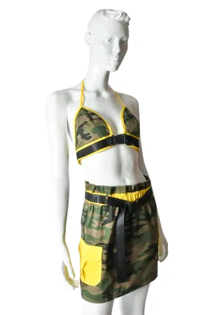 G.I. Sexy Camo Print Two Piece Skirt Set