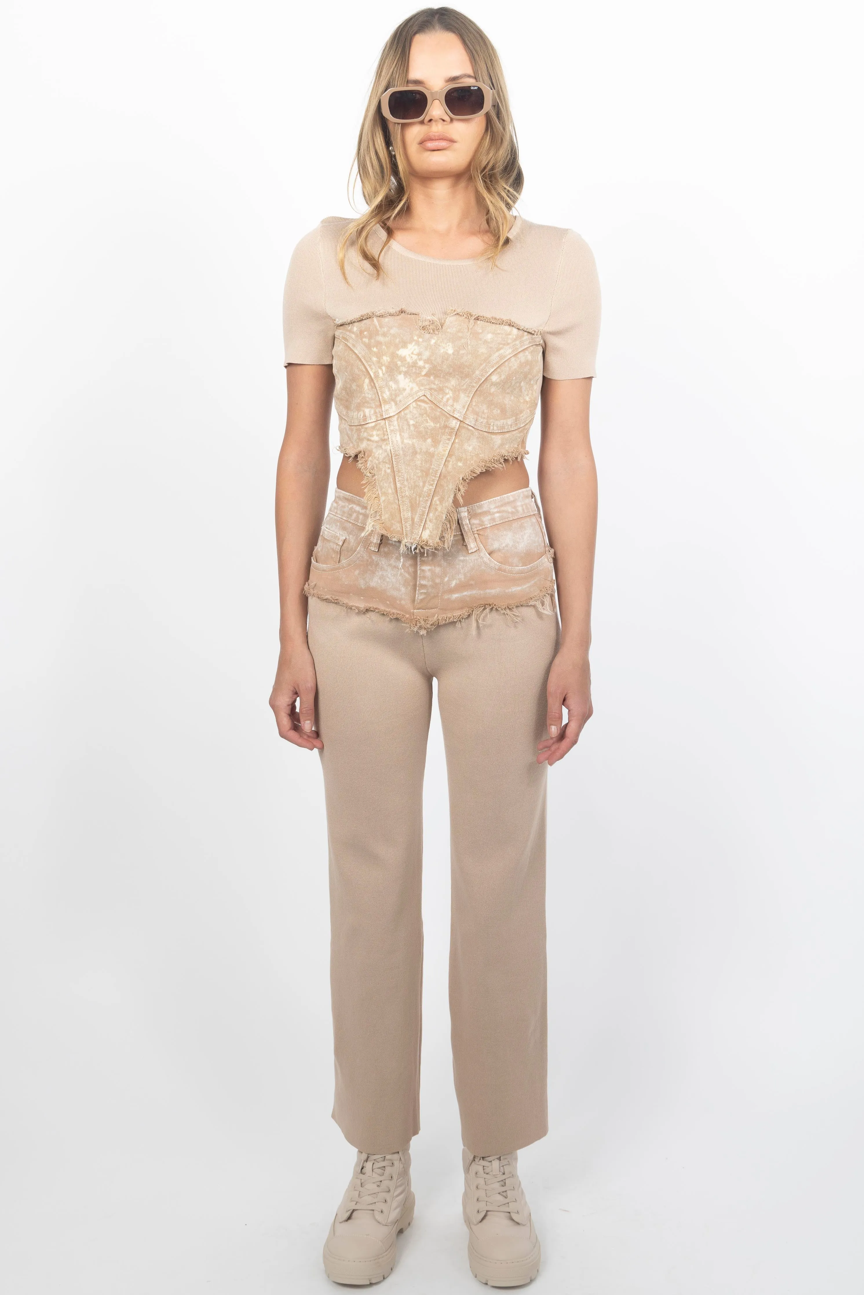 GIA TAUPE DENIM SET