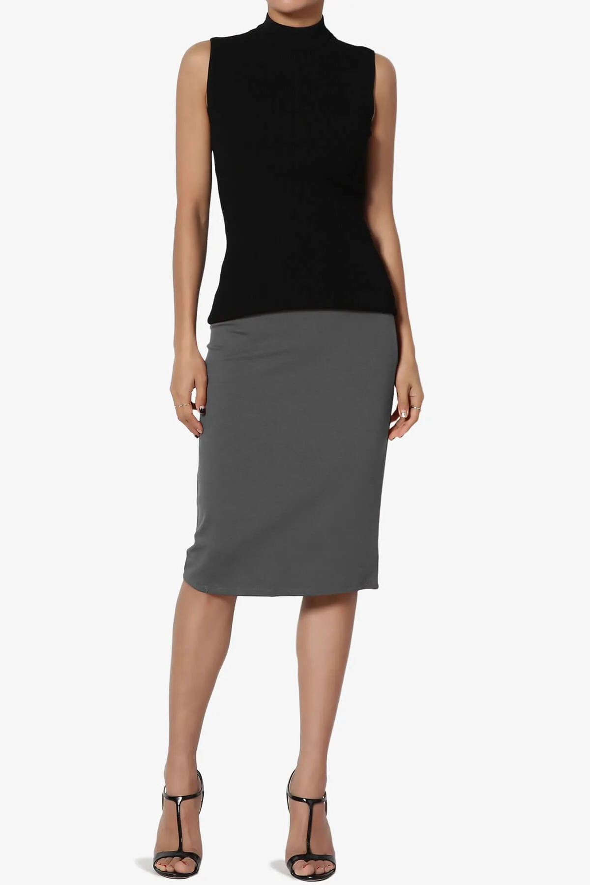 Gisele Ponte Basic Knee Pnecil Skirt PLUS