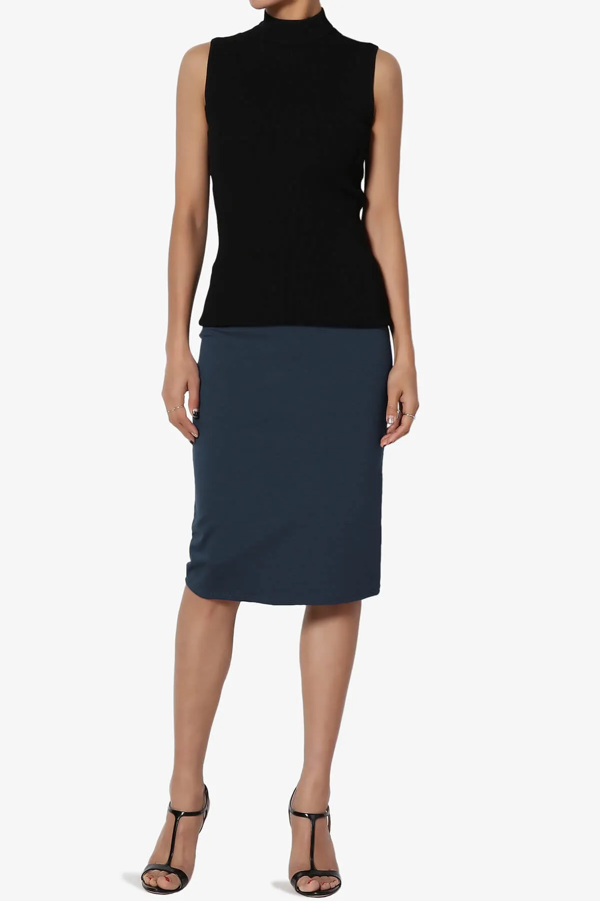 Gisele Ponte Basic Knee Pnecil Skirt PLUS