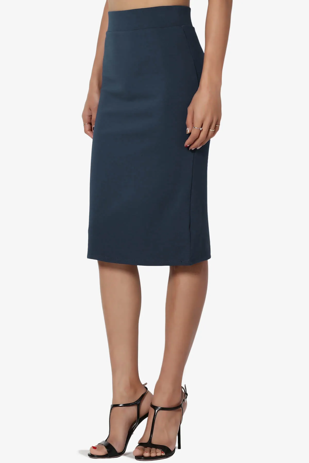 Gisele Ponte Basic Knee Pnecil Skirt PLUS