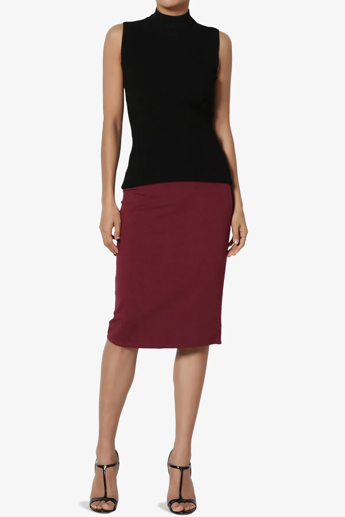 Gisele Ponte Basic Knee Pnecil Skirt PLUS