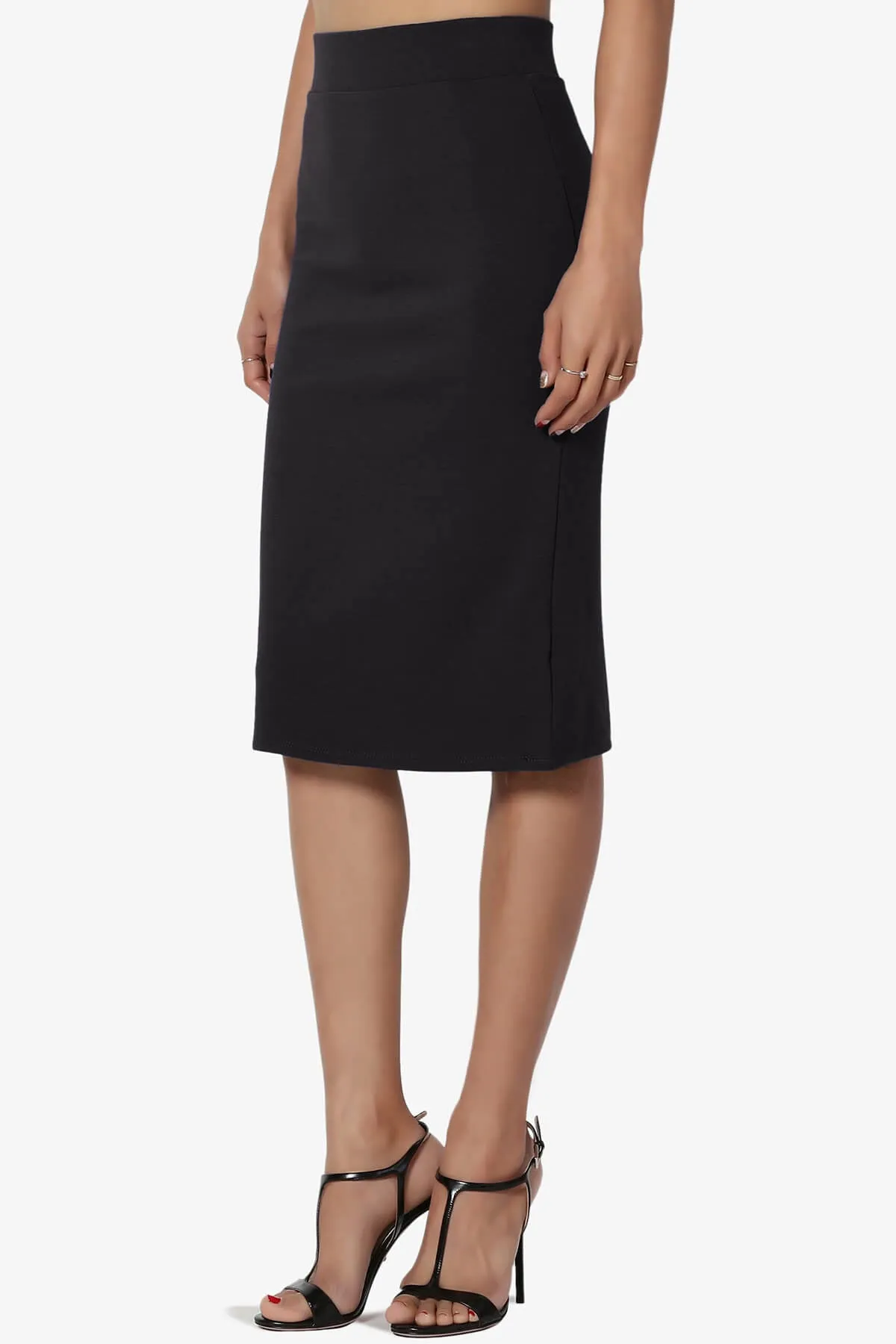 Gisele Ponte Basic Knee Pnecil Skirt PLUS