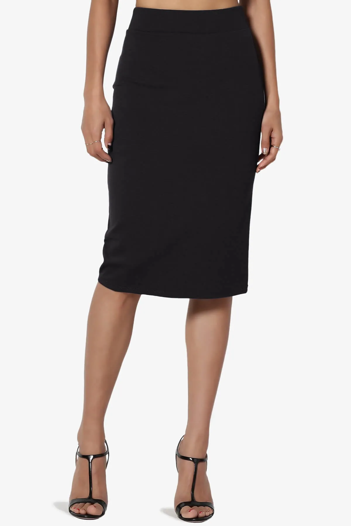Gisele Ponte Basic Knee Pnecil Skirt PLUS