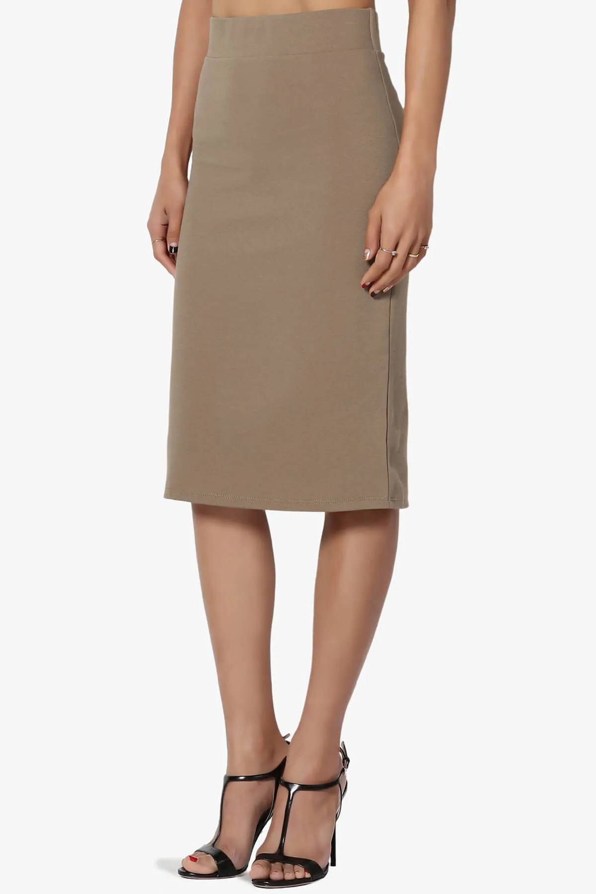 Gisele Ponte Basic Knee Pnecil Skirt PLUS