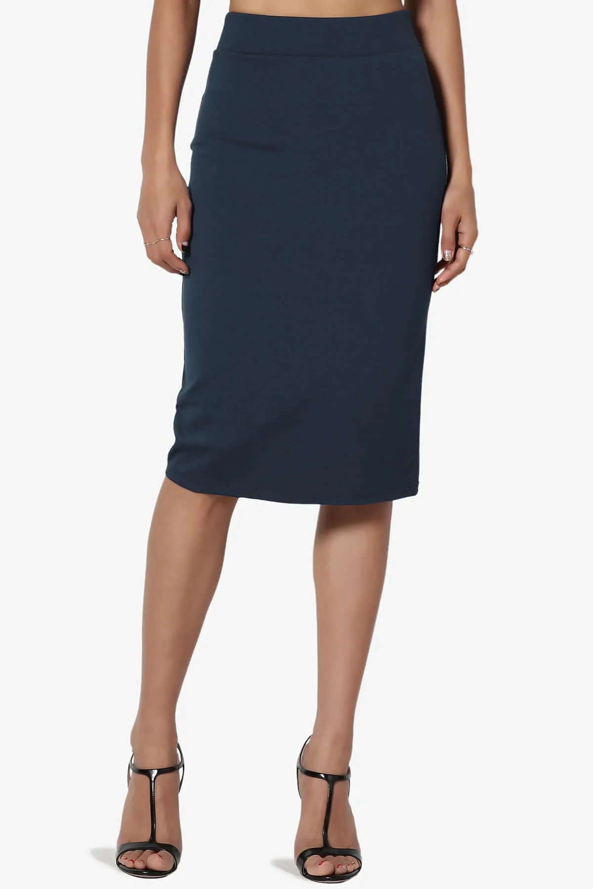 Gisele Ponte Basic Knee Pnecil Skirt PLUS