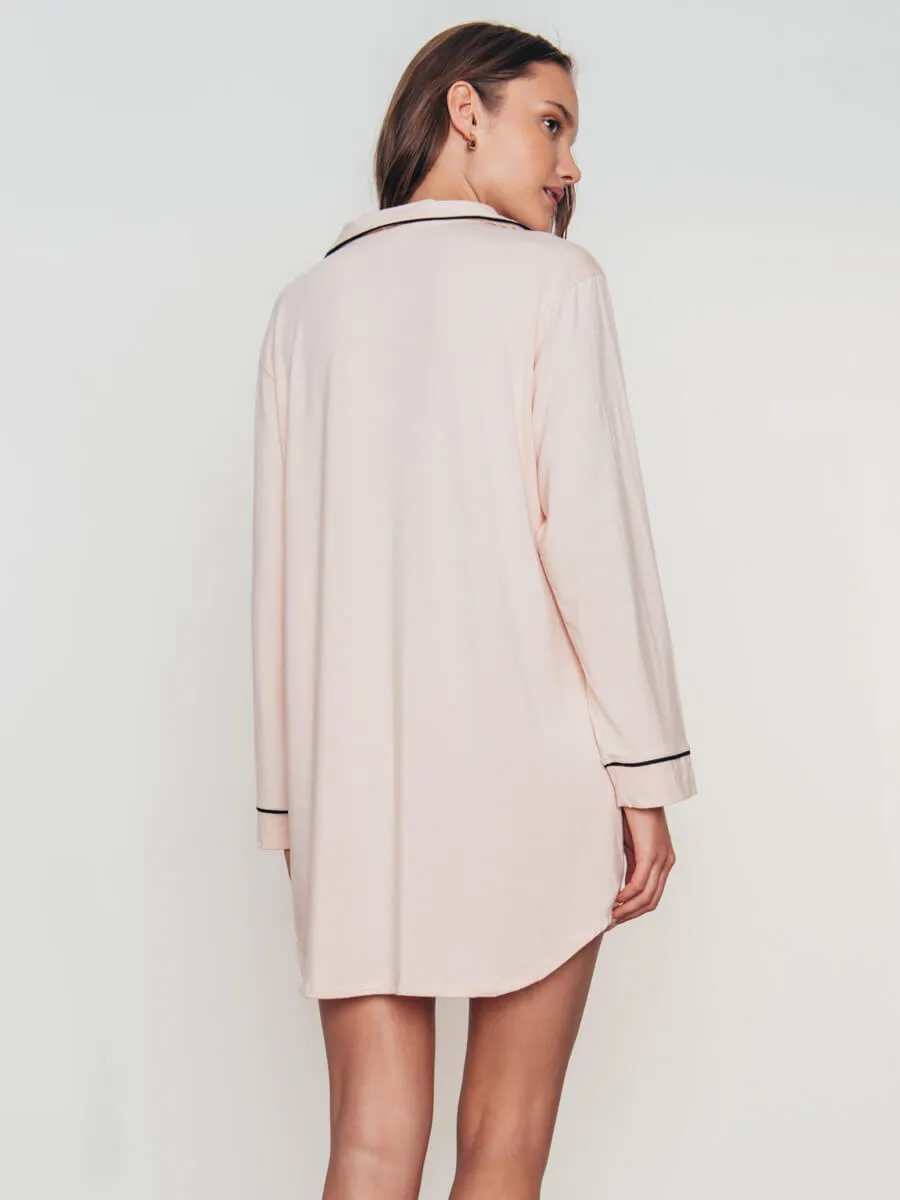 Gisele Sleep Shirt in Sorbet/Black