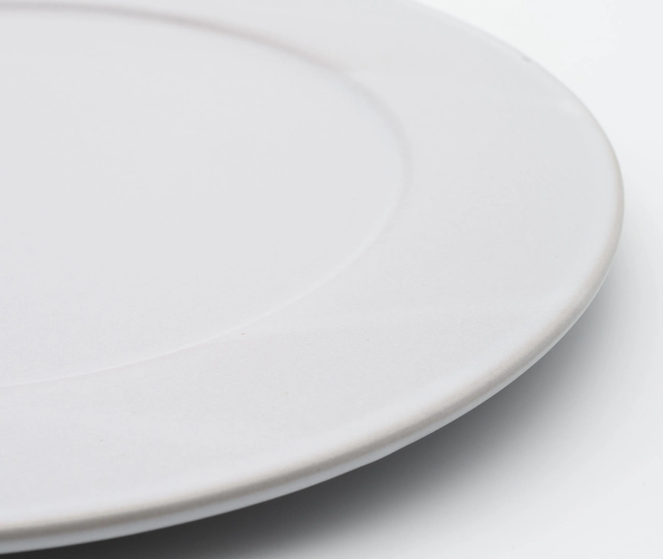 Glazed Stoneware Plate Medium - White