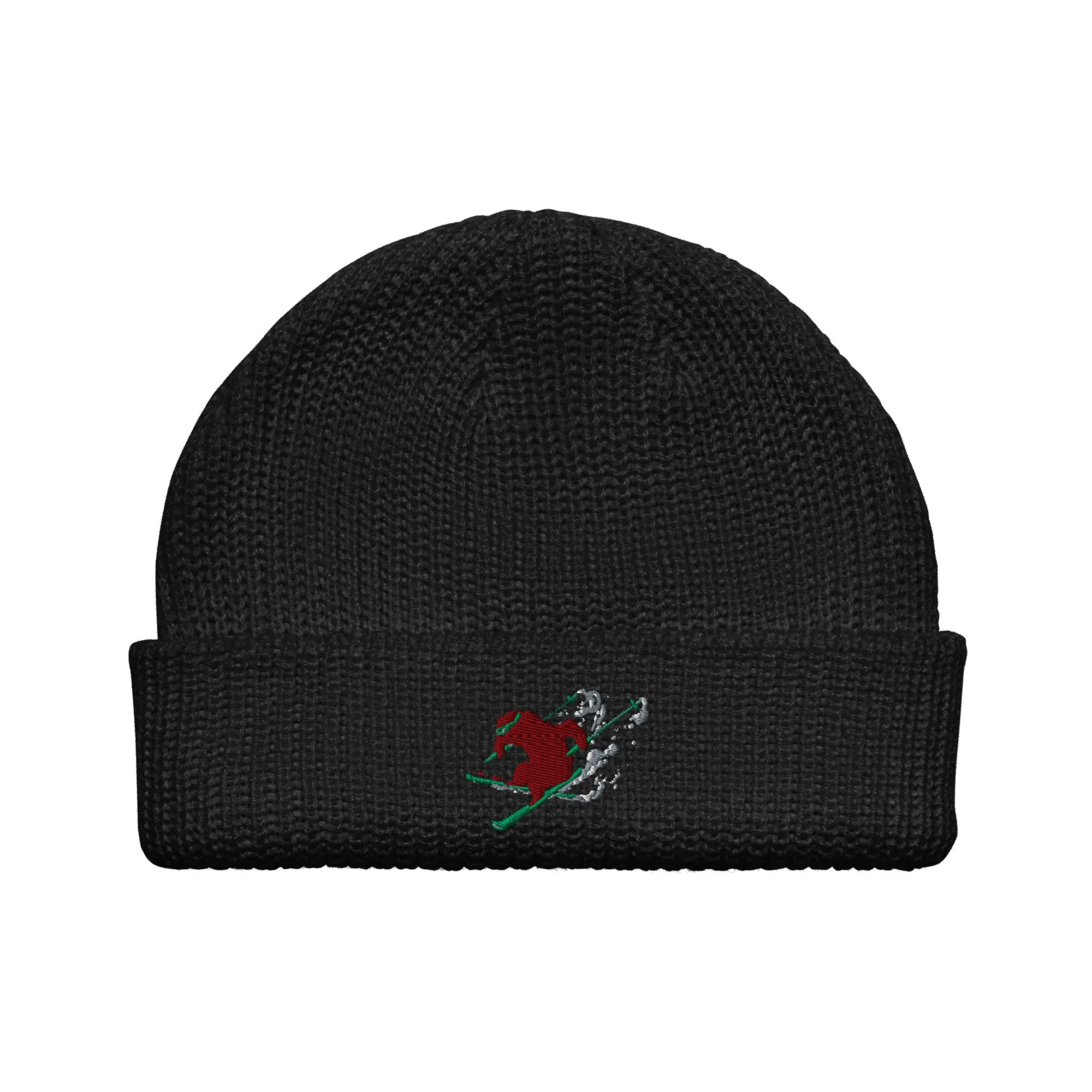 Goldie the Skiing Grizzly short beanie