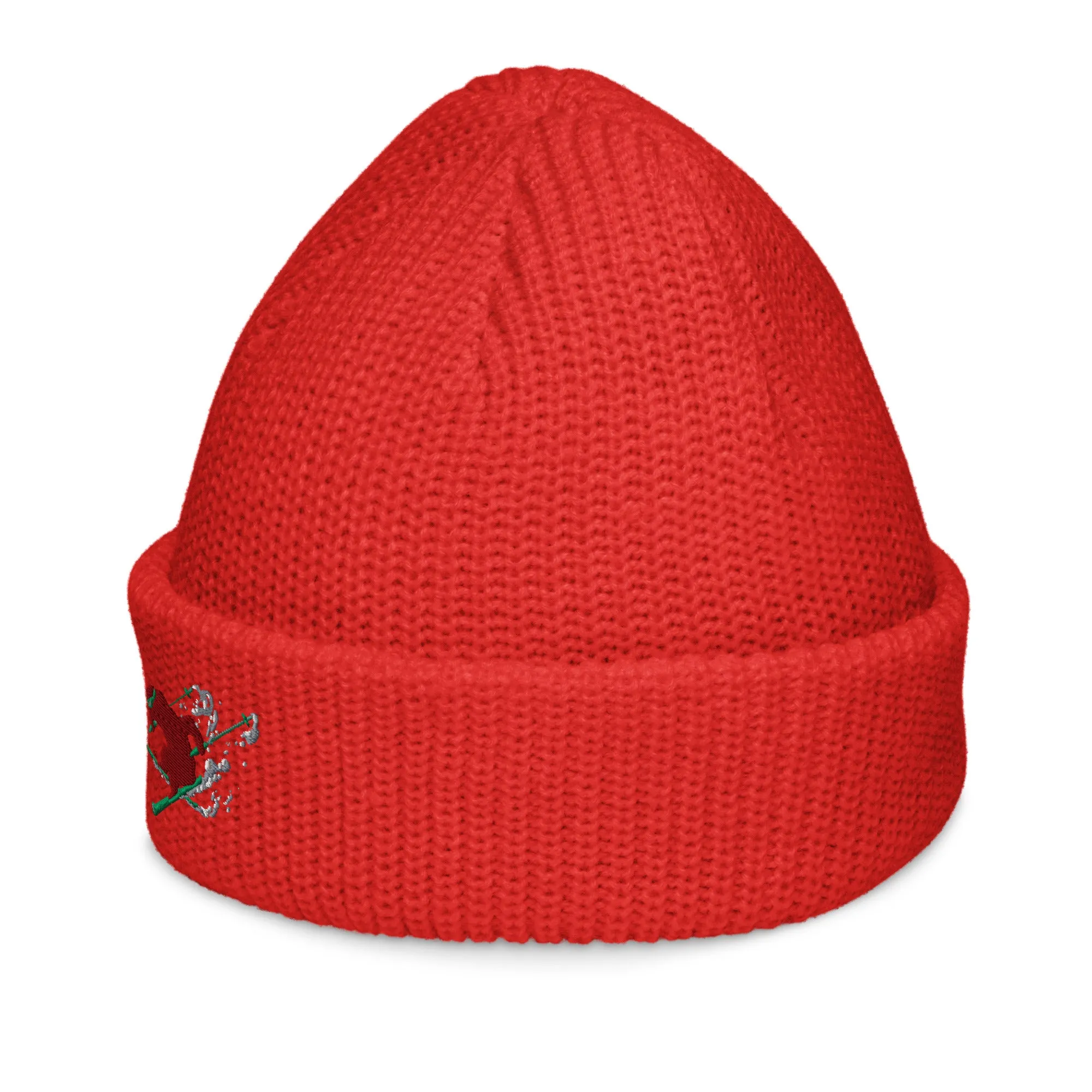 Goldie the Skiing Grizzly short beanie