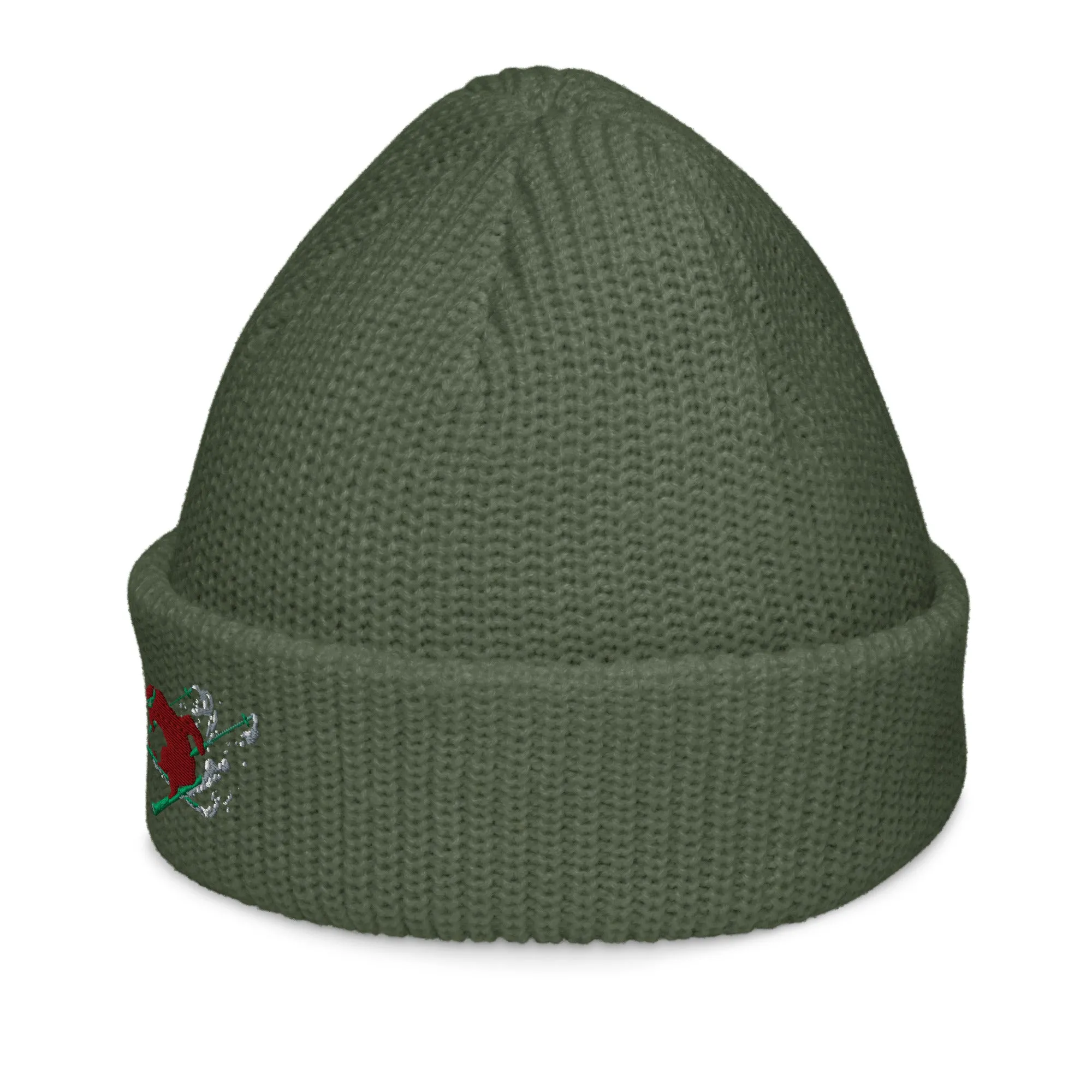Goldie the Skiing Grizzly short beanie