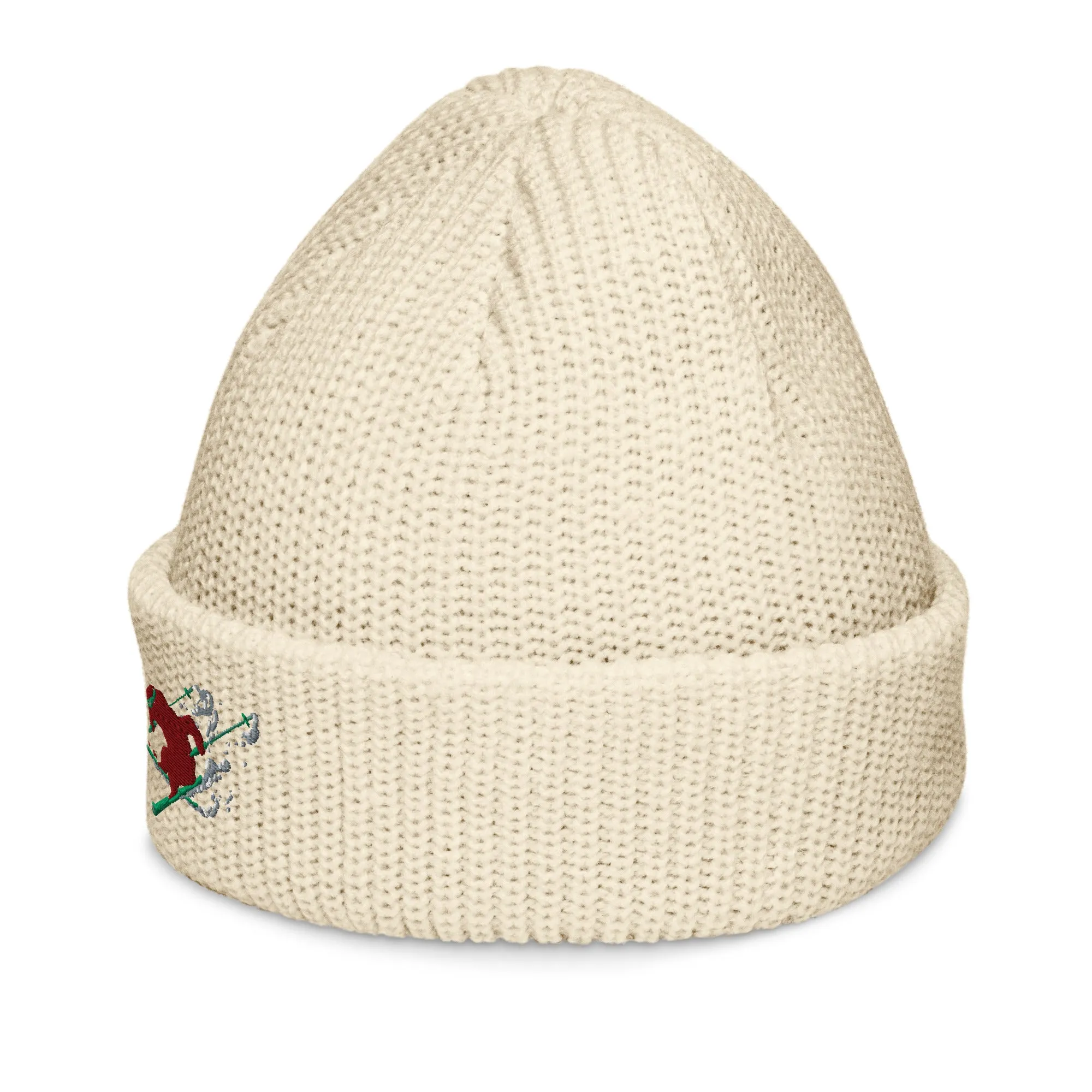 Goldie the Skiing Grizzly short beanie