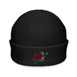 Goldie the Skiing Grizzly short beanie