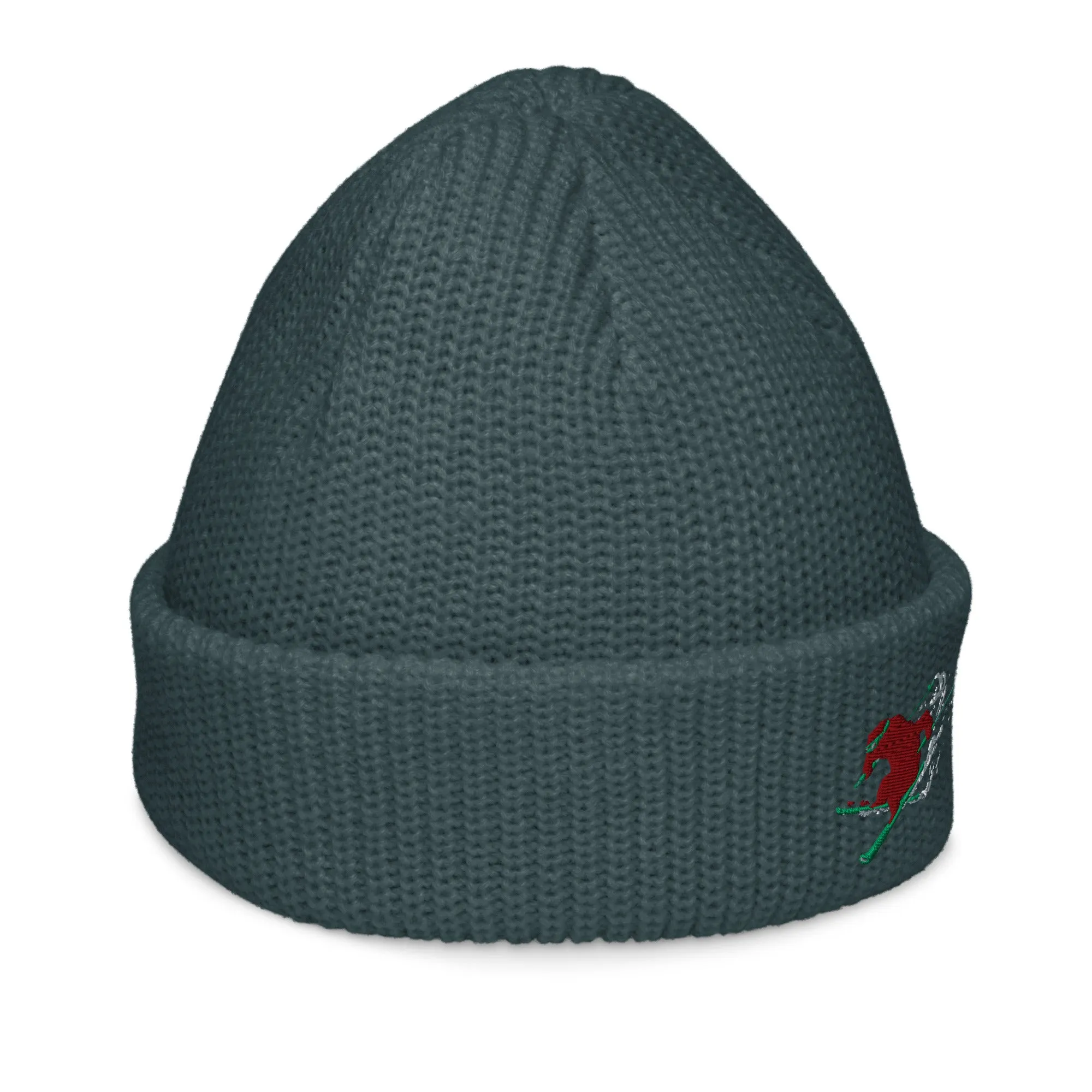 Goldie the Skiing Grizzly short beanie