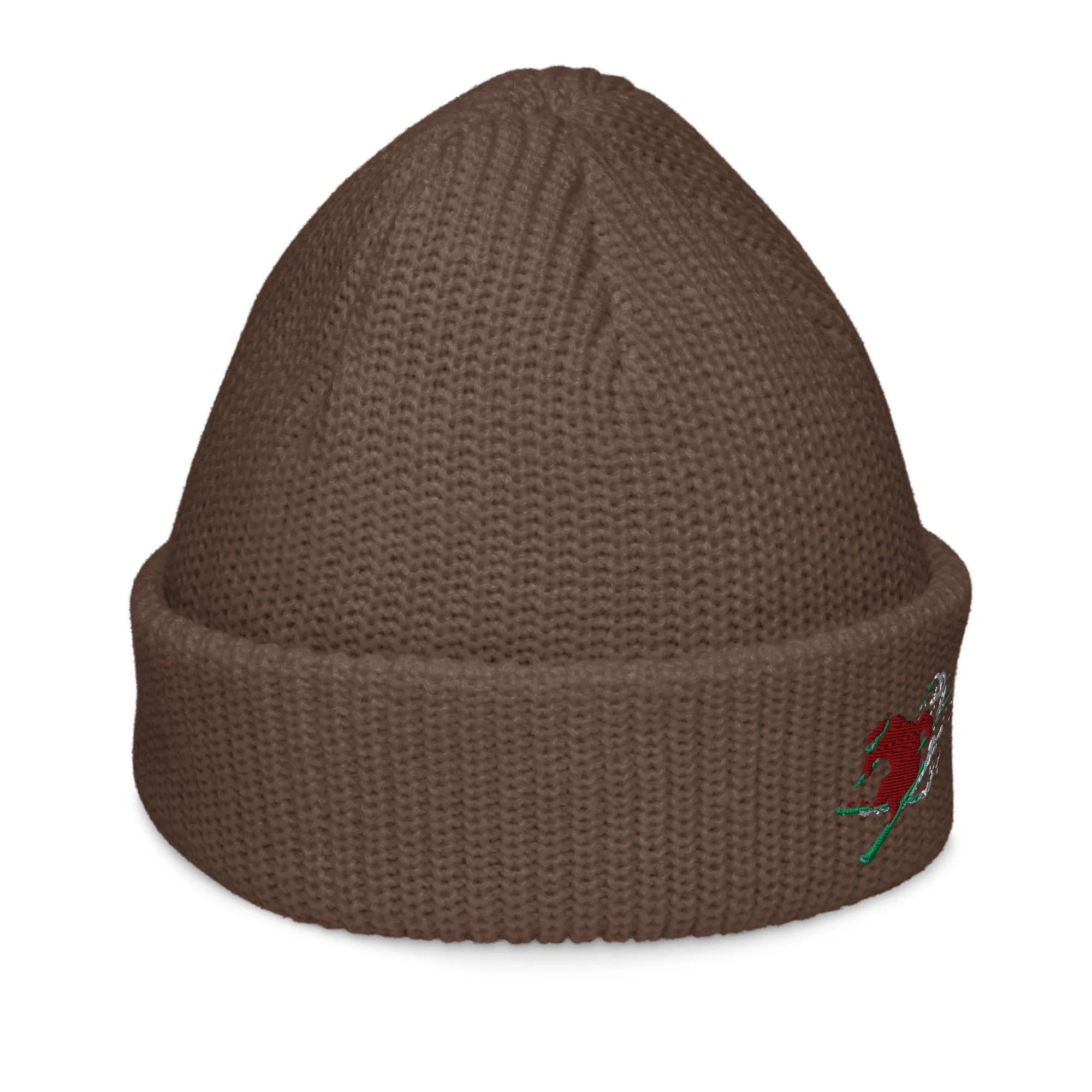 Goldie the Skiing Grizzly short beanie