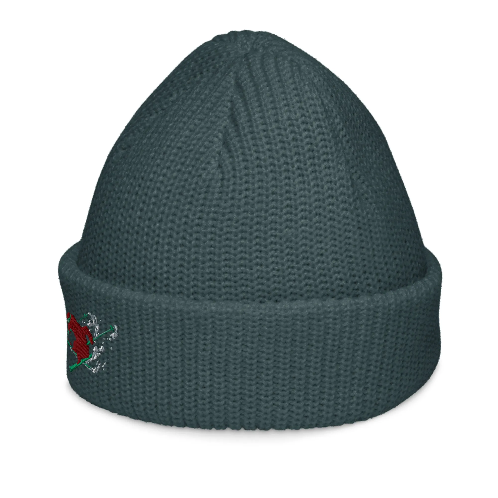 Goldie the Skiing Grizzly short beanie