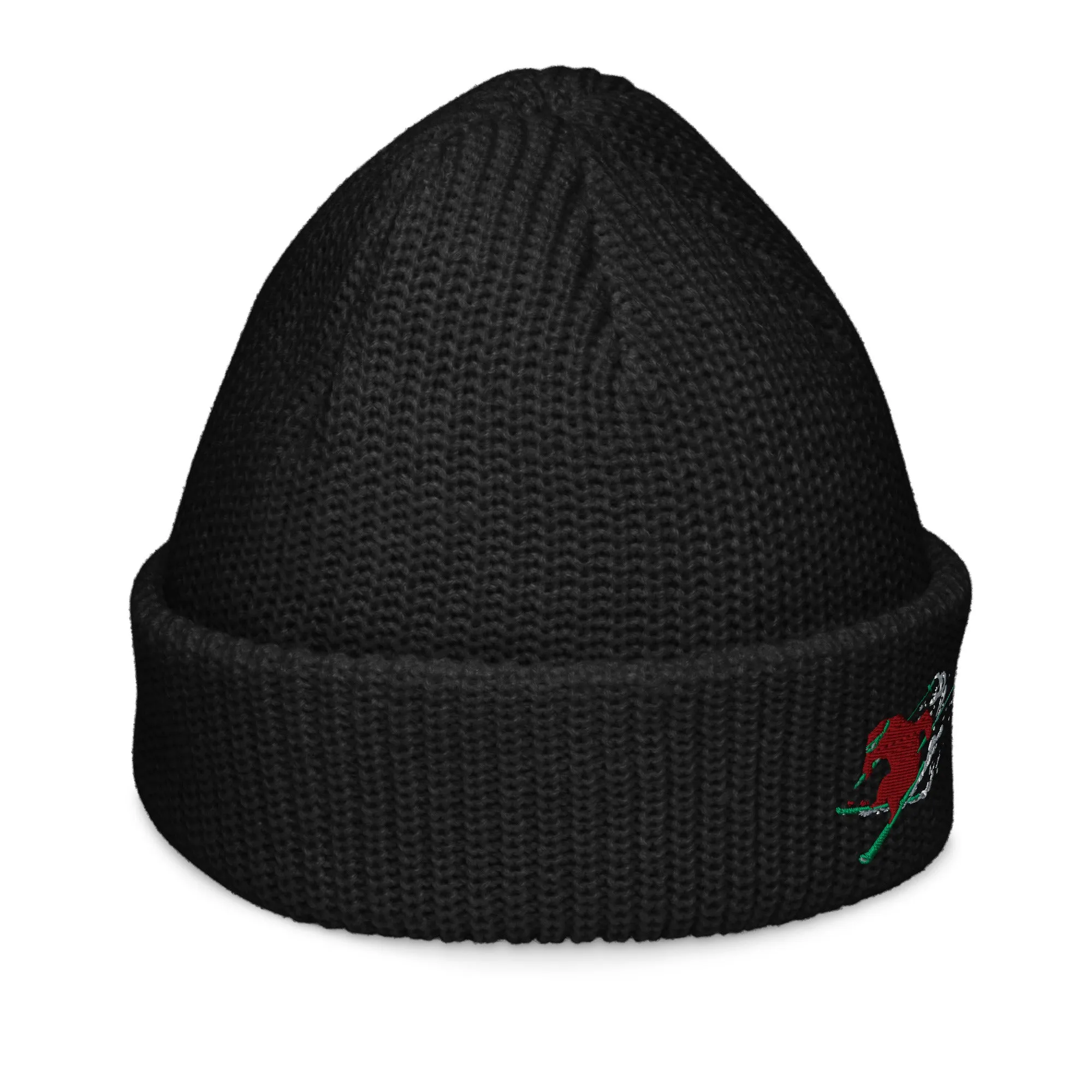 Goldie the Skiing Grizzly short beanie