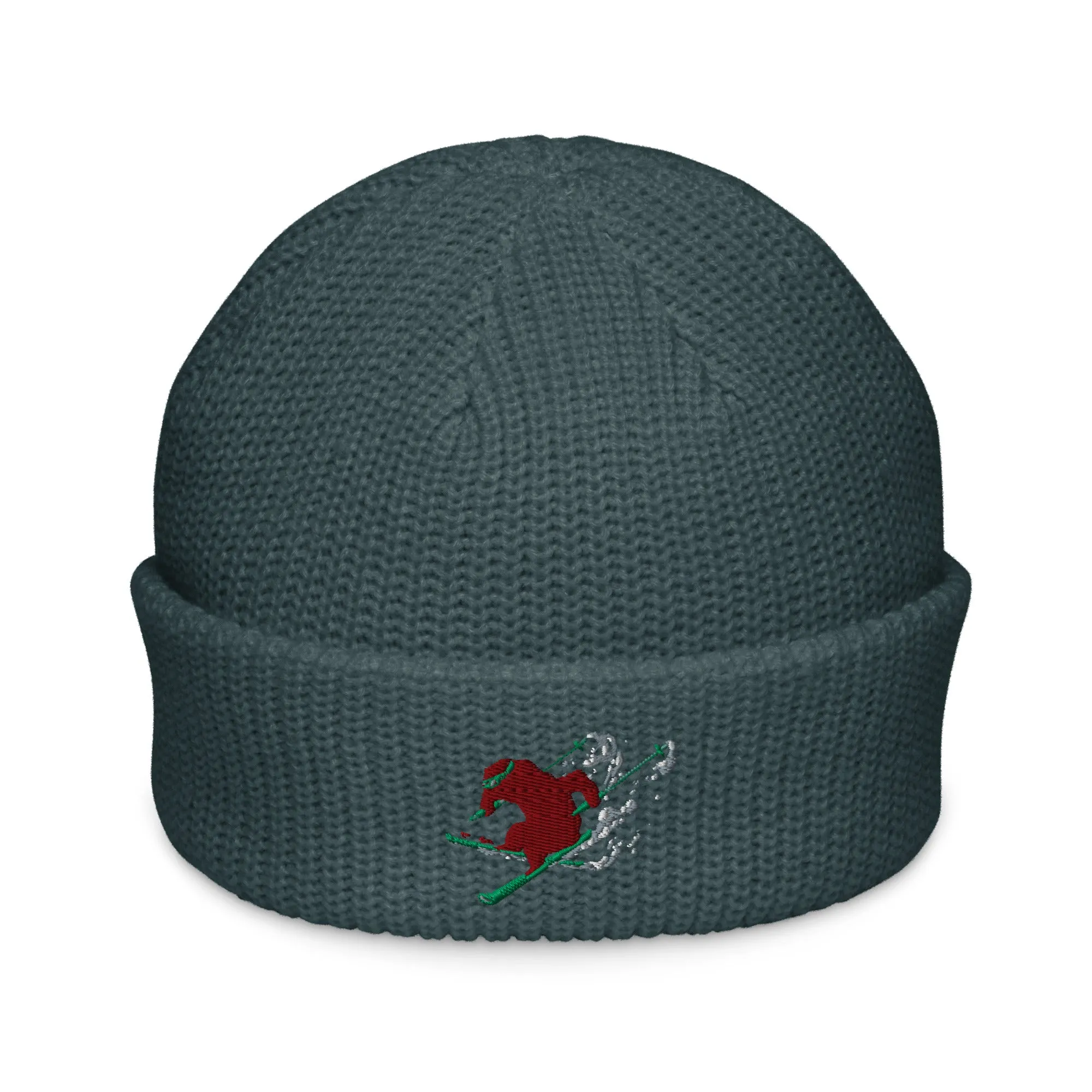 Goldie the Skiing Grizzly short beanie
