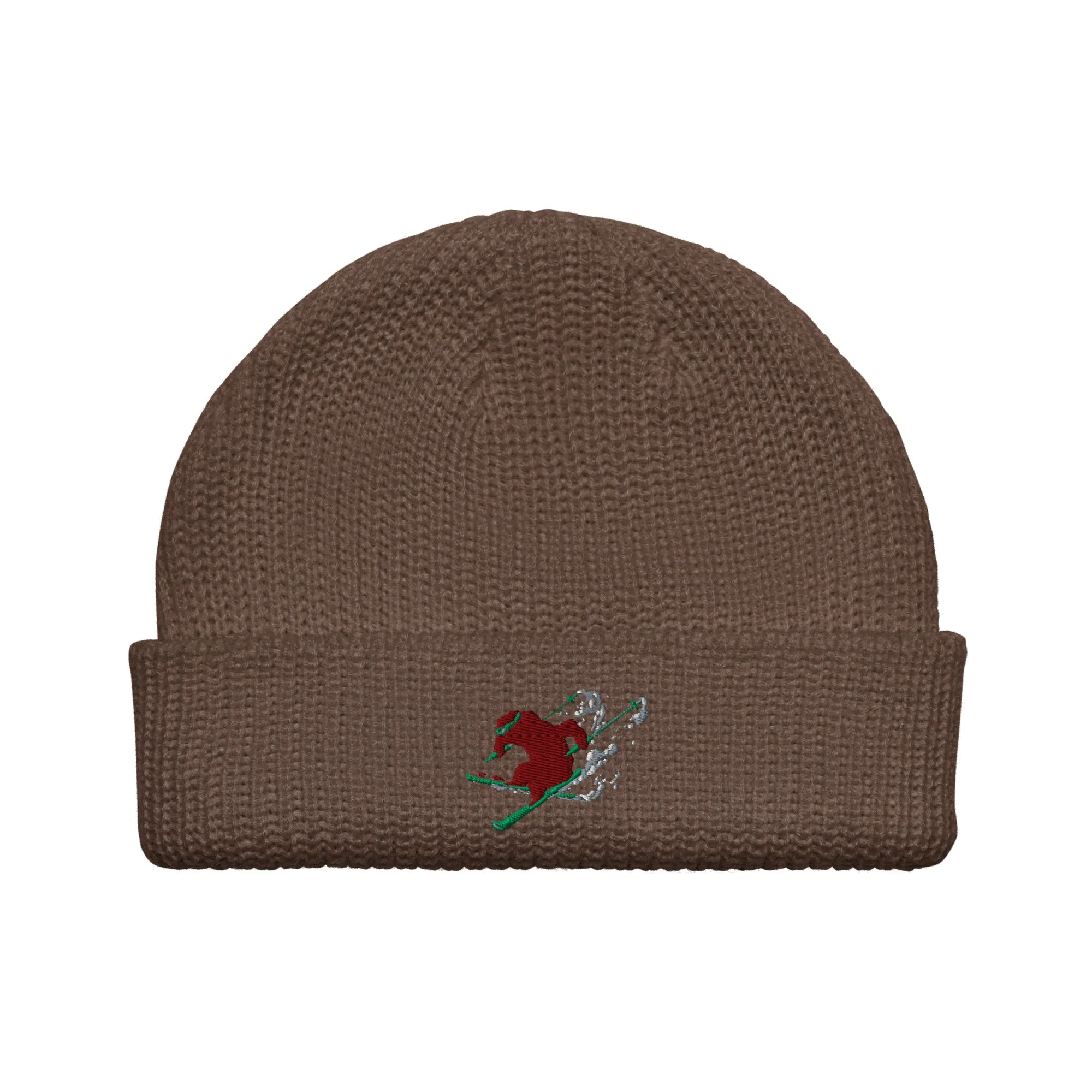 Goldie the Skiing Grizzly short beanie