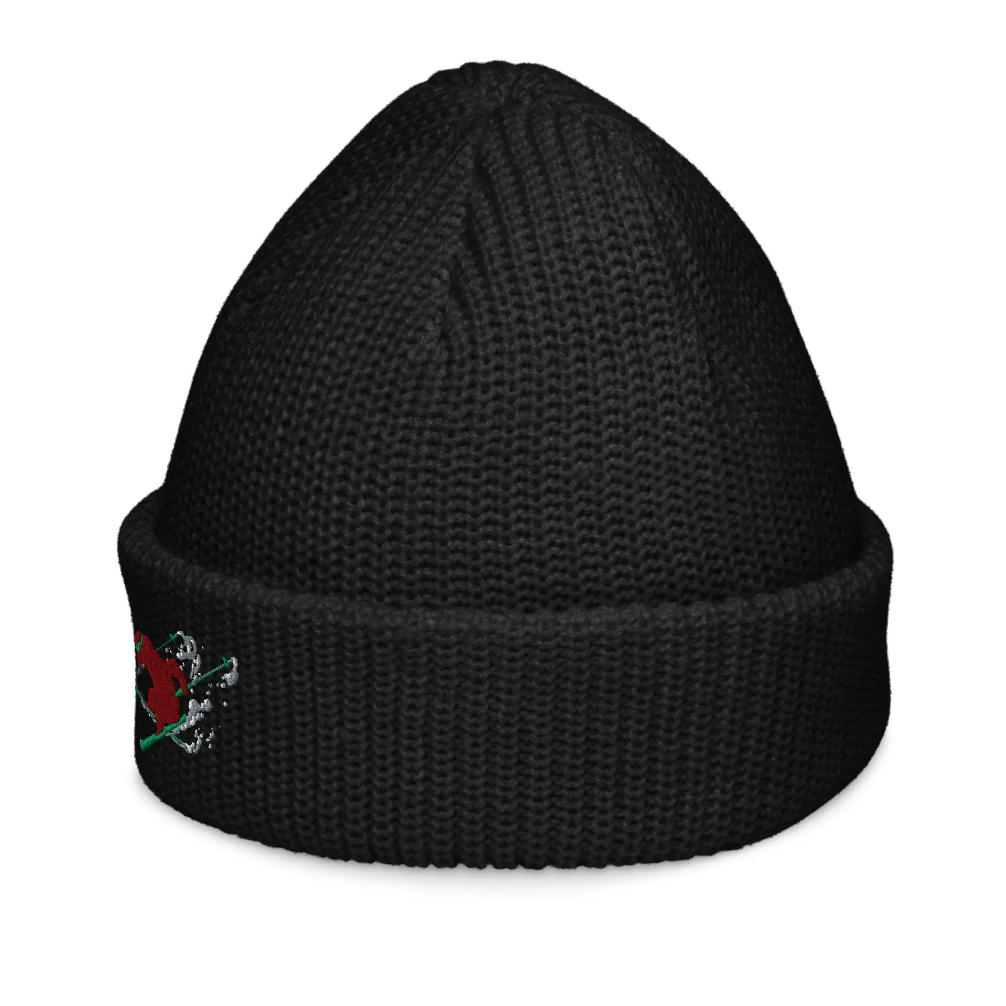 Goldie the Skiing Grizzly short beanie