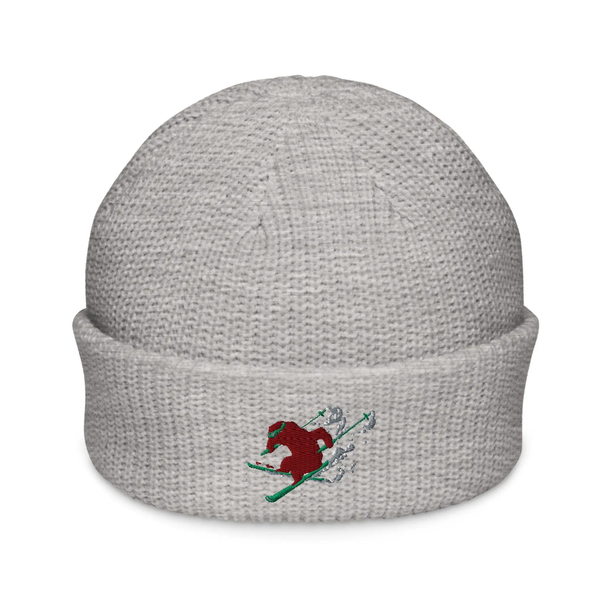 Goldie the Skiing Grizzly short beanie