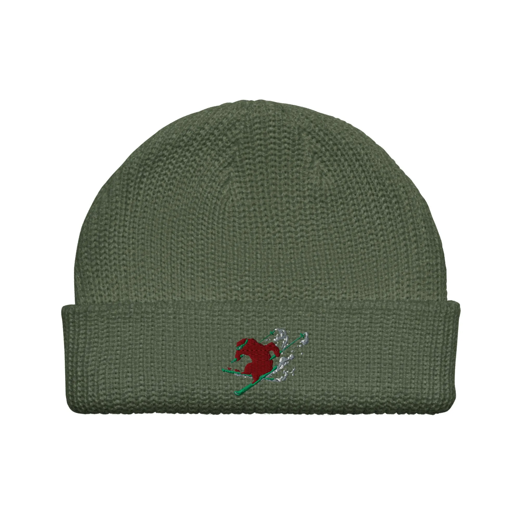 Goldie the Skiing Grizzly short beanie