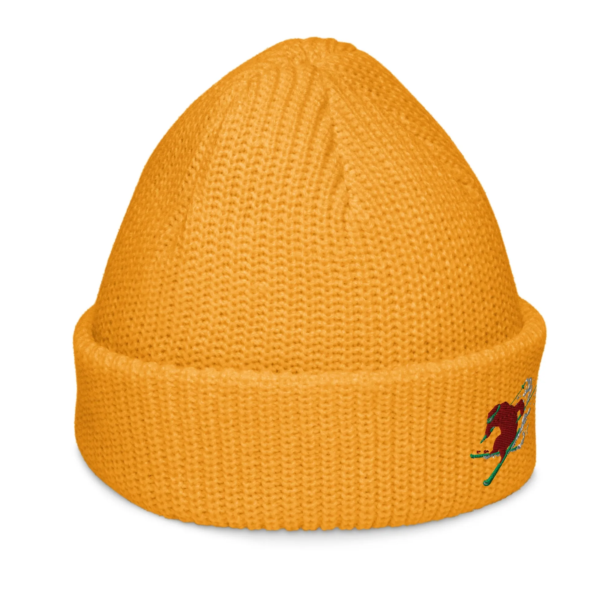Goldie the Skiing Grizzly short beanie