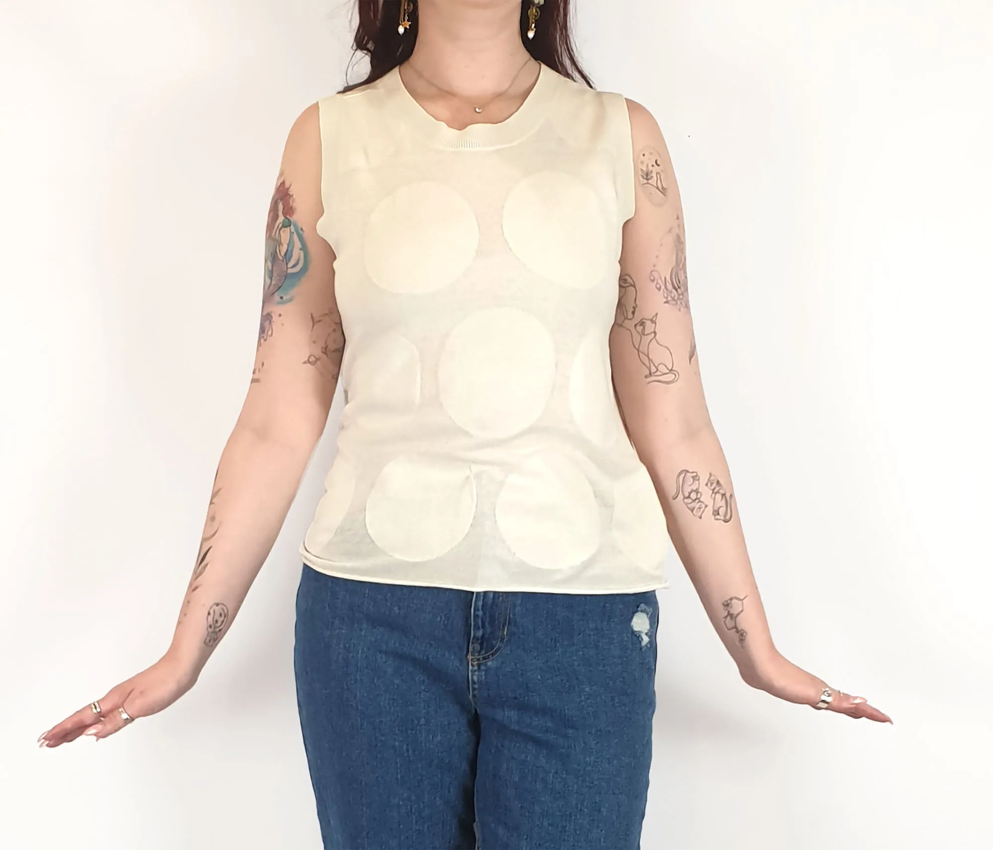 Gorman white cotton knit top size 12