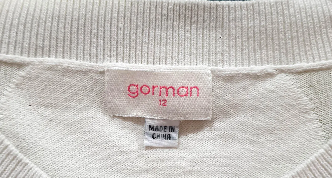 Gorman white cotton knit top size 12