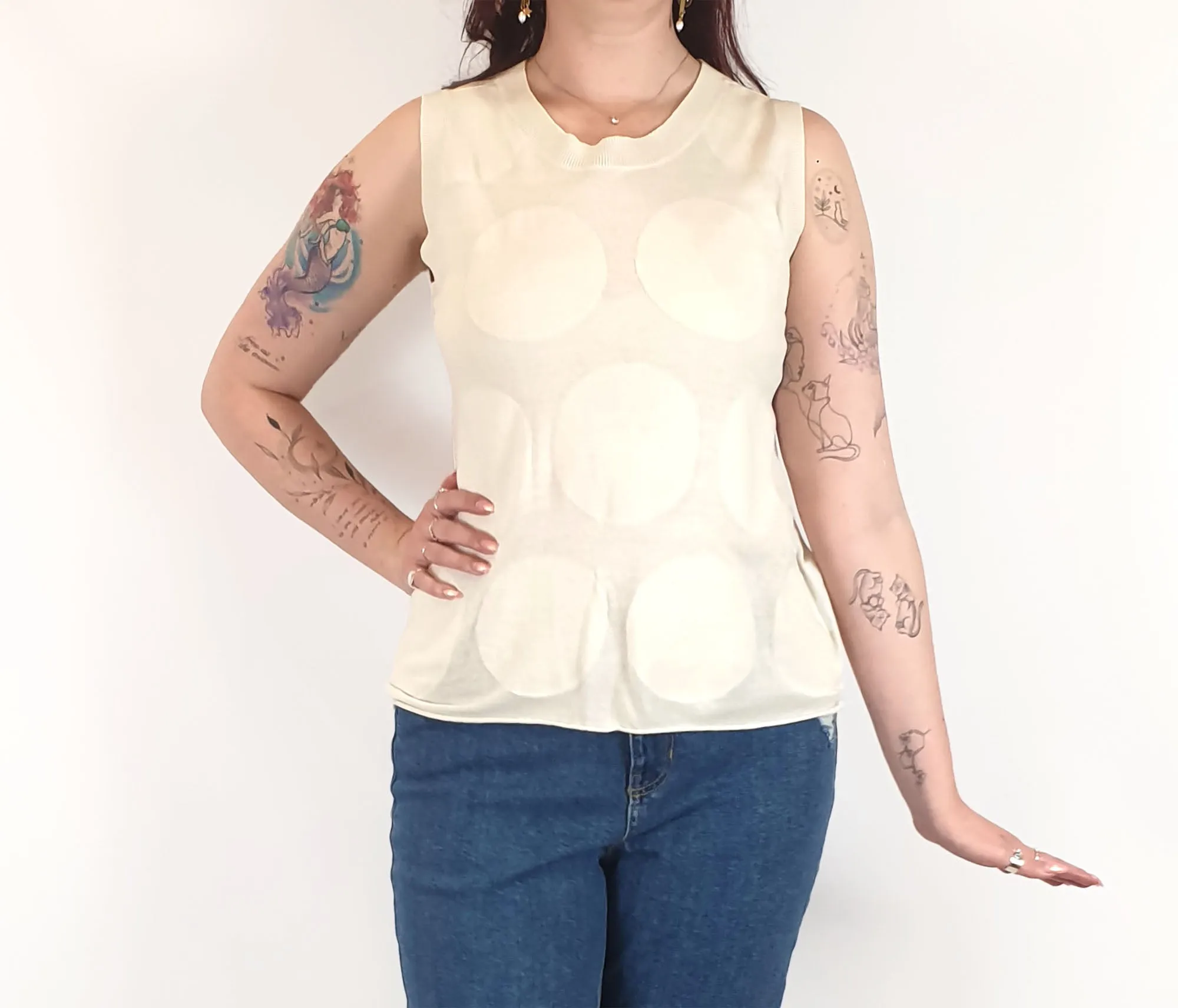 Gorman white cotton knit top size 12