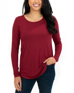 Grace & Lace Long Sleeve Perfect Scoop Neck Tee - Solids