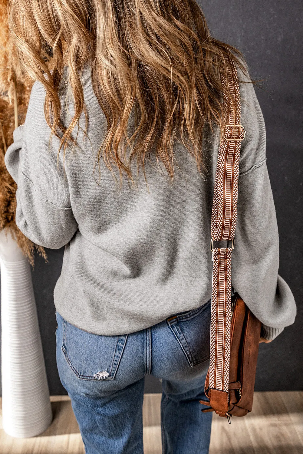 Gray Noah Ribbed Knit Turtleneck Sweater - Blue
