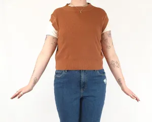 Handsom brown cotton-silk knit vest top size 12