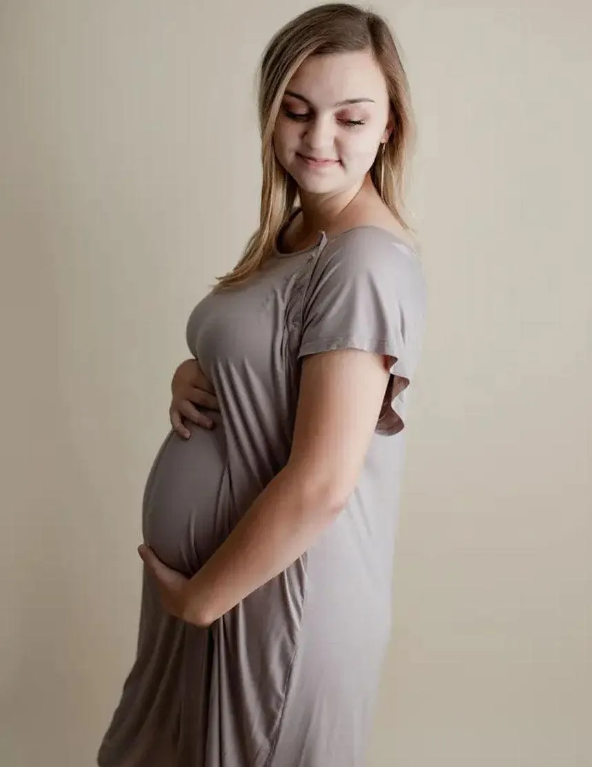Harbor Mist Maternity Mommy Labor & Delivery Gown