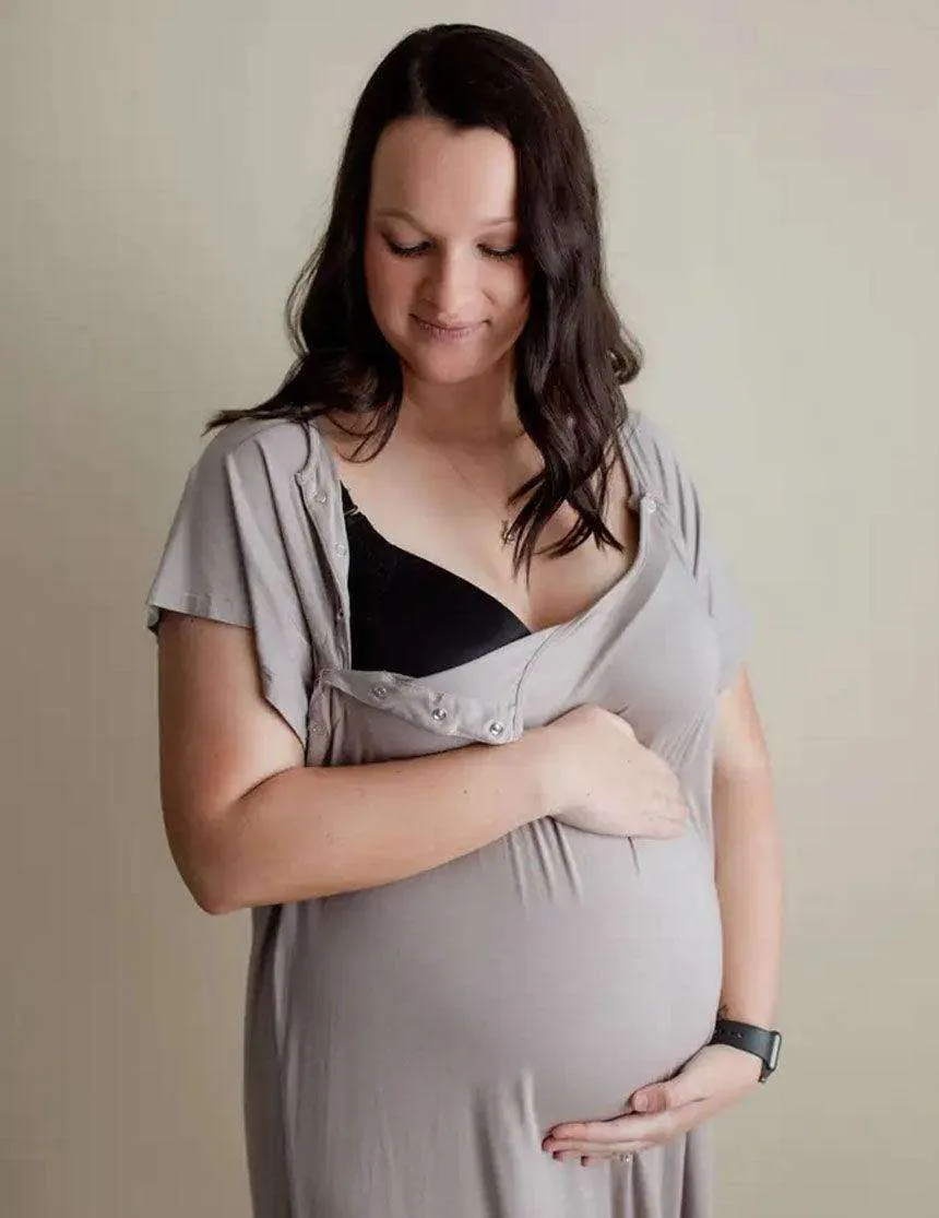 Harbor Mist Maternity Mommy Labor & Delivery Gown