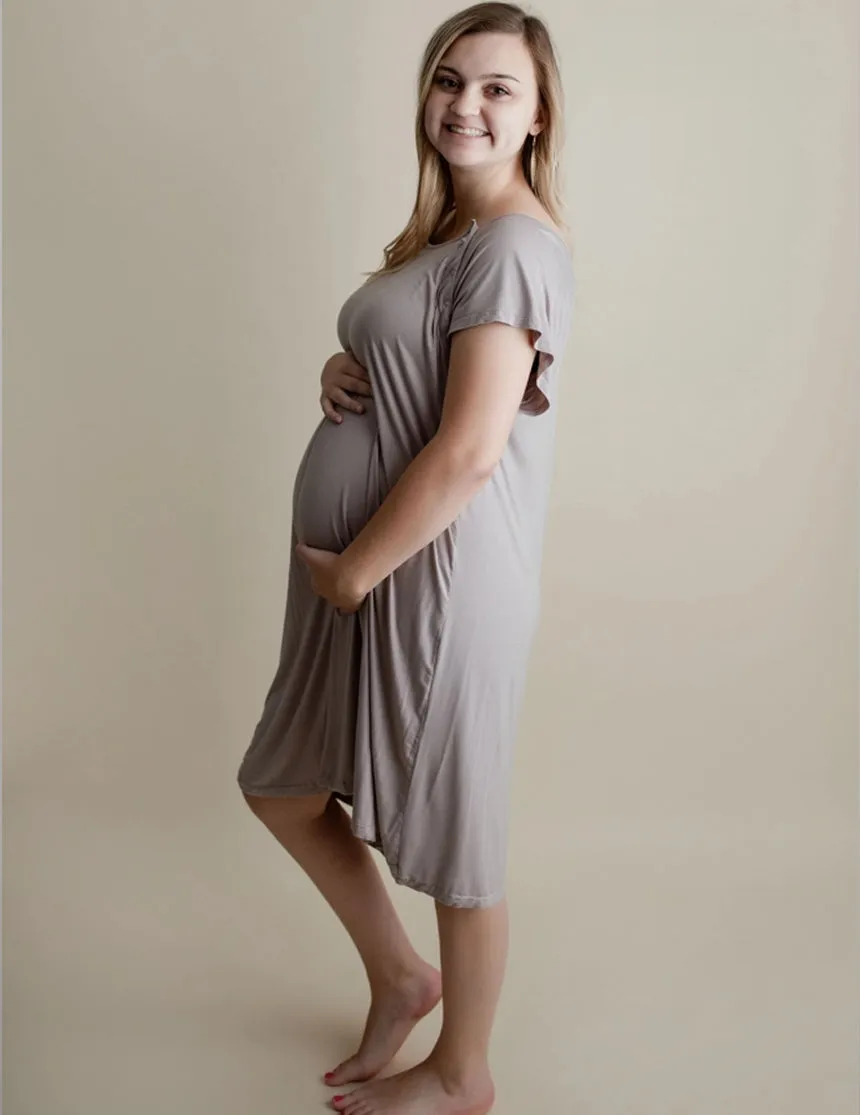 Harbor Mist Maternity Mommy Labor & Delivery Gown