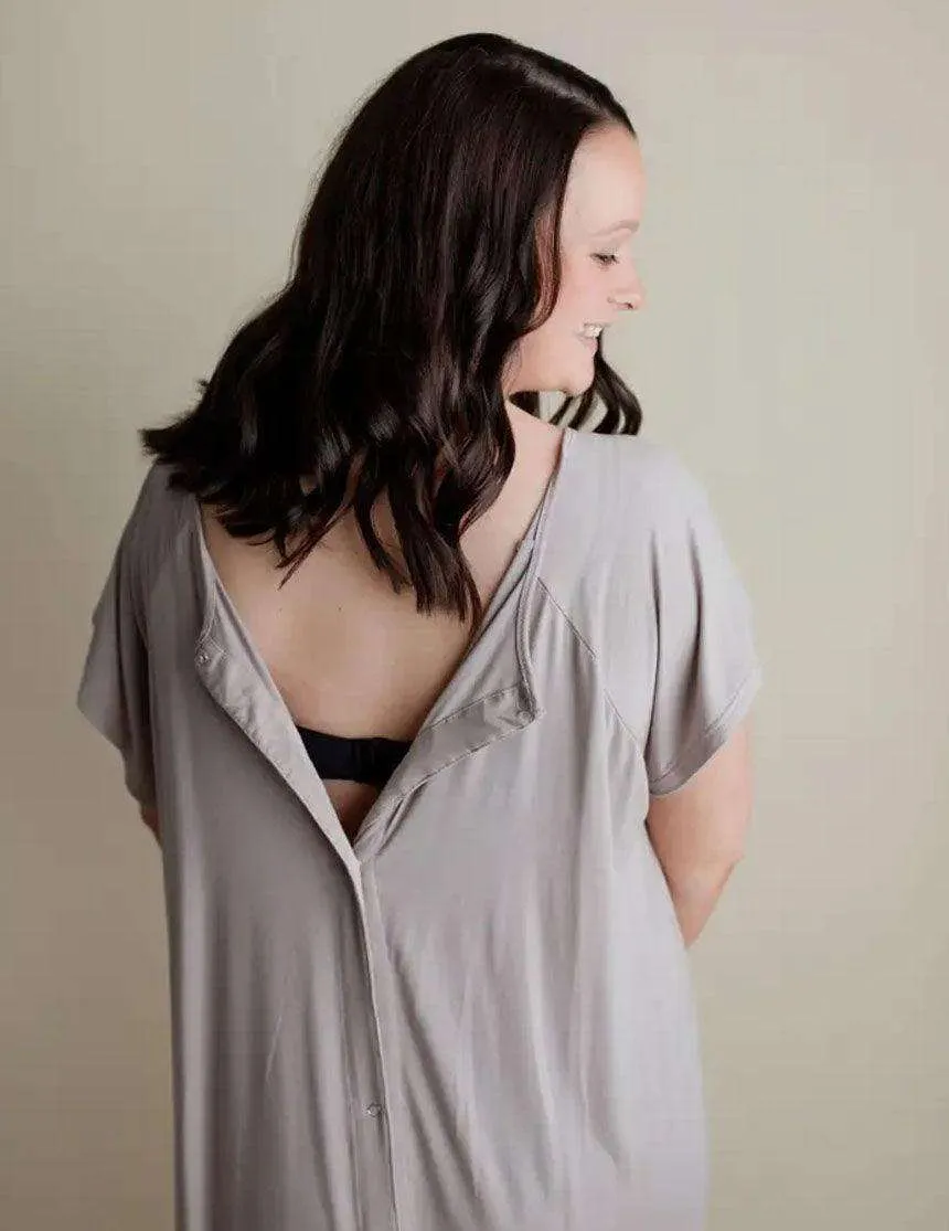 Harbor Mist Maternity Mommy Labor & Delivery Gown