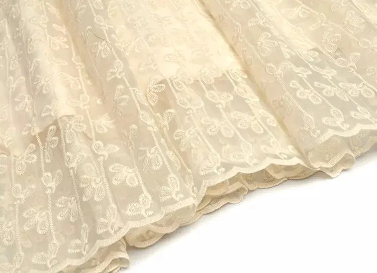 Harlow Square-Neck Single-Breasted Beading Tops A-Line Half skirt Embroidery 2 Piece Set