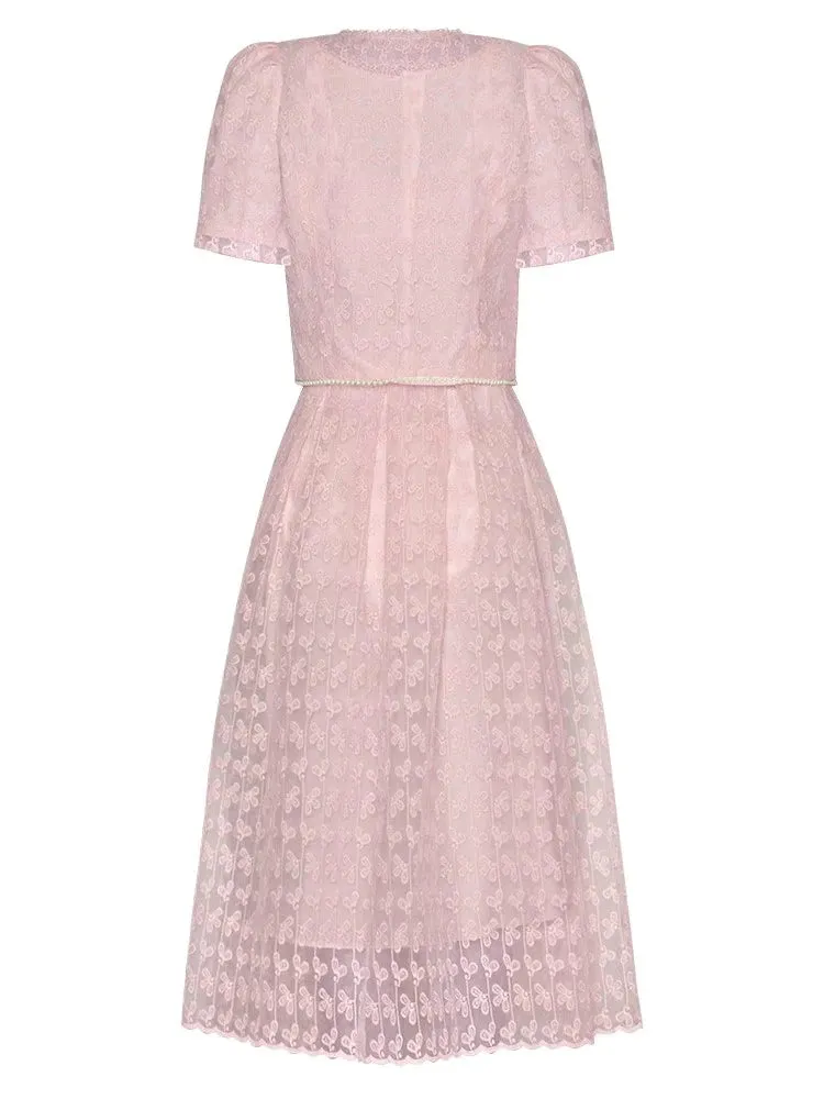 Harlow Square-Neck Single-Breasted Beading Tops A-Line Half skirt Embroidery 2 Piece Set