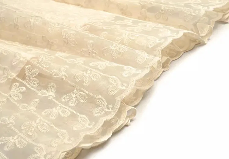 Harlow Square-Neck Single-Breasted Beading Tops A-Line Half skirt Embroidery 2 Piece Set