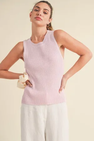 Hazel Blues® |  Aemi   Co Ribbed Round Neck Knit Tank