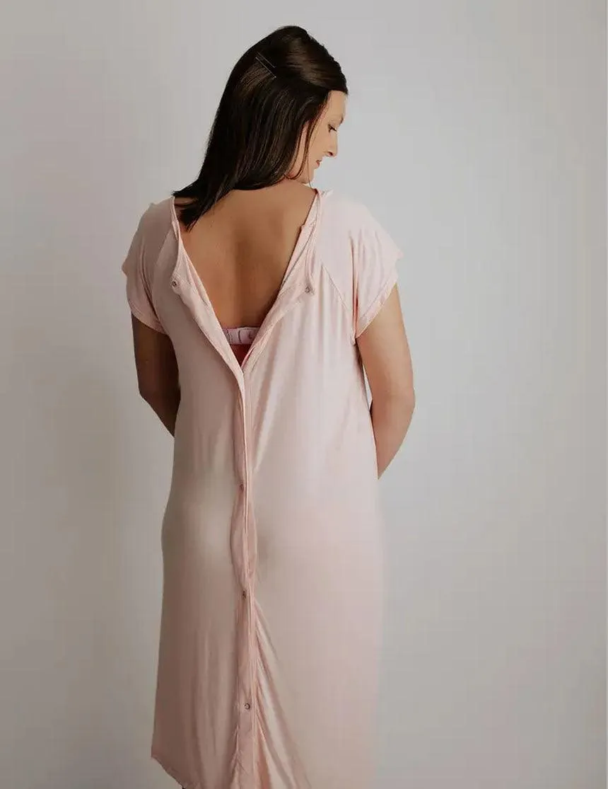 Heavenly Pink Mommy Labor and Delivery/ Nursing Gown
