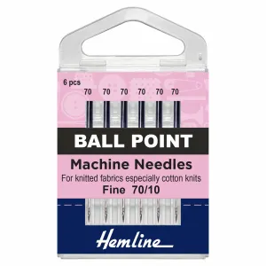 Hemline Ball Point Machine Needles - Fine - 70/10